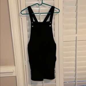 Forever 21 Black Mini Pinafore Dress